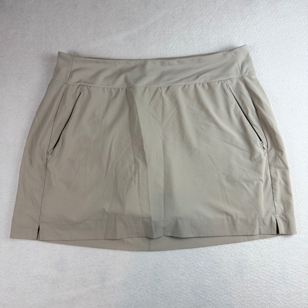 Athleta Soho Skort Womens 16 Tan Beige Active Golf Travel Skirt with Shorts